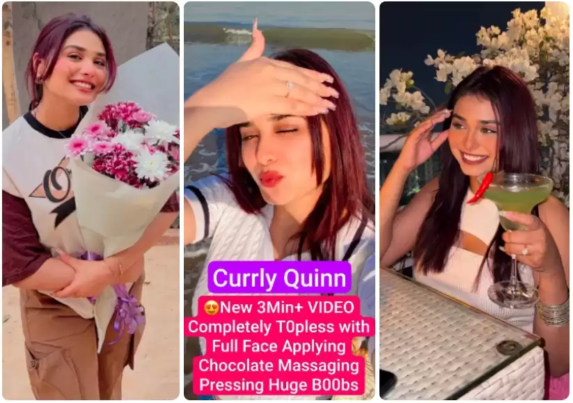 Currly Quinn Tango Live Completely Topless with Full Face Applying Chocolate Massaging Pressing Huge Boobs
