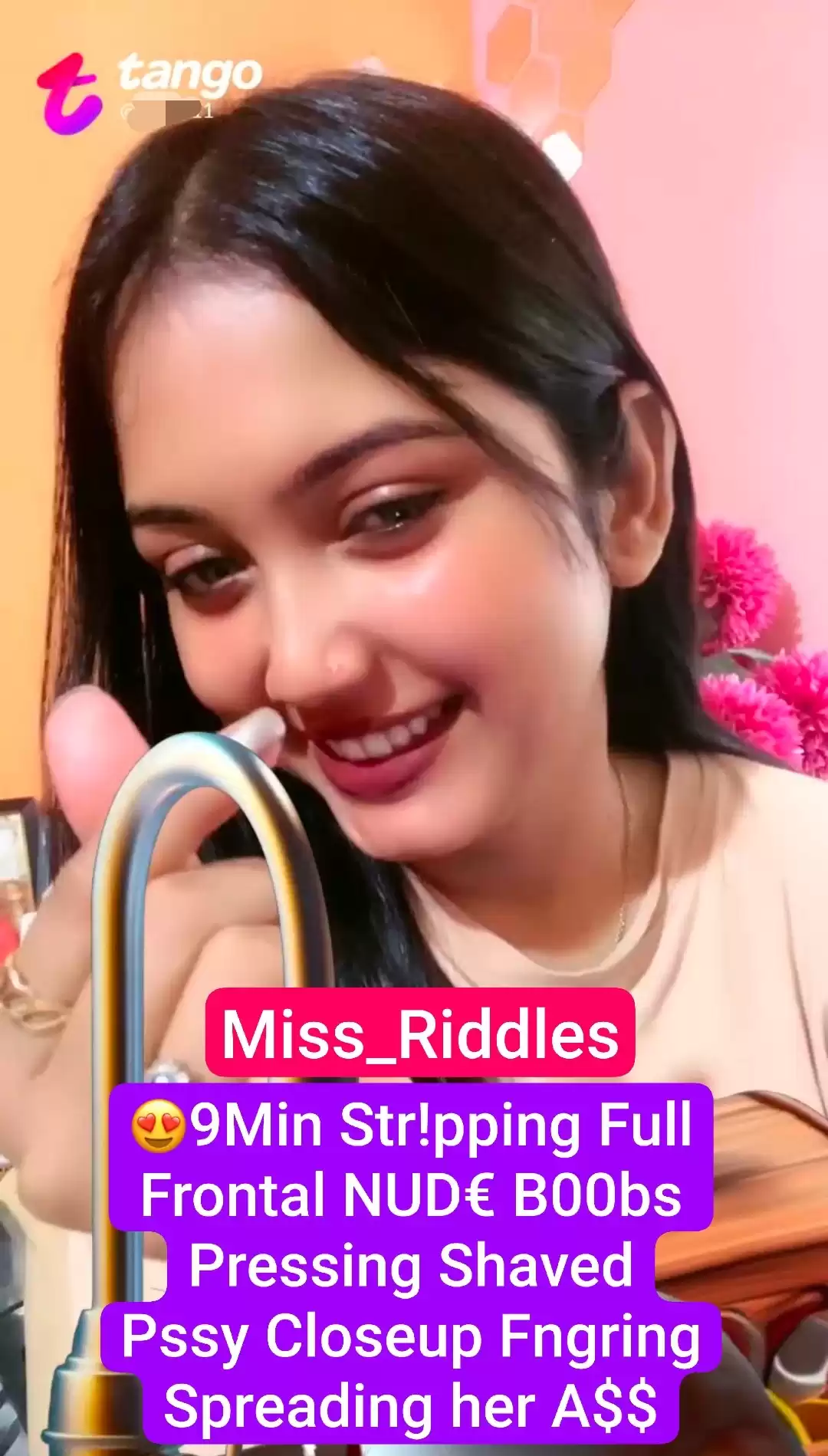 Miss_Riddles Beautiful Nude Tango 9Min Premium Live Stripping Full Frontal NUDE Boobs Pressing Shaved Pussy Closeup Fingering & Spreading her ASS