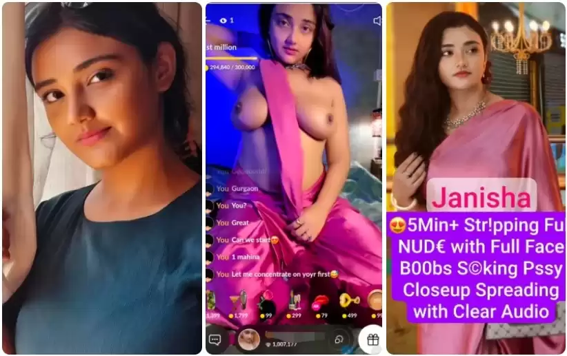 JANISHA Instagram Influencer 5Min+ Tango Live Stripping Full NUDE with Full Face Boobs Press Sucking & Shaved Pussy Closeup Spreading