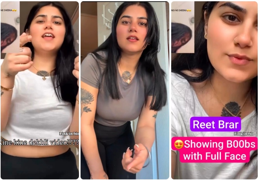 REET BRAR Famous Punjabi Influencer Latest Trending Most Exclusive Viral VIDEO Showing Boobs with Full Face