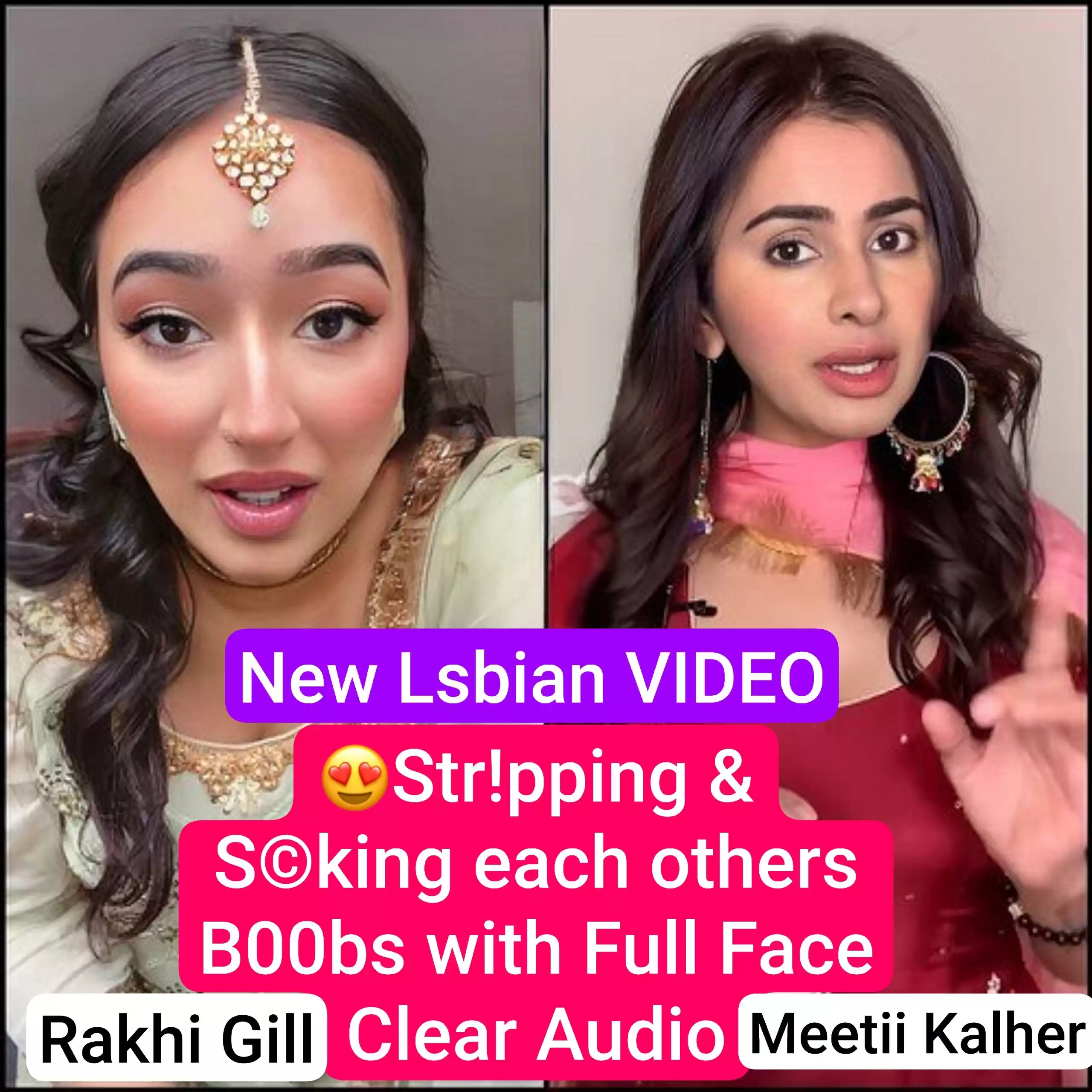 MEETII KALHER & RAKHI GILL New Lesbian OnlyFans VIDEO Stripping & Sucking each other’s Boobs with Full Face Clear Audio