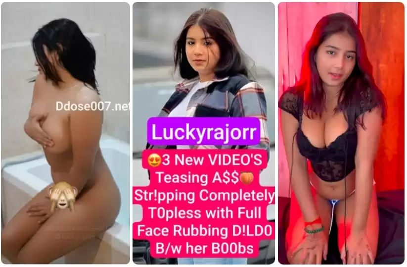 Lucky Rajor Nude 3 VIDEO’S MERGED Teasing ASS Stripping Completely Topless with Full Face Rubbing DILDO Between her Boobs