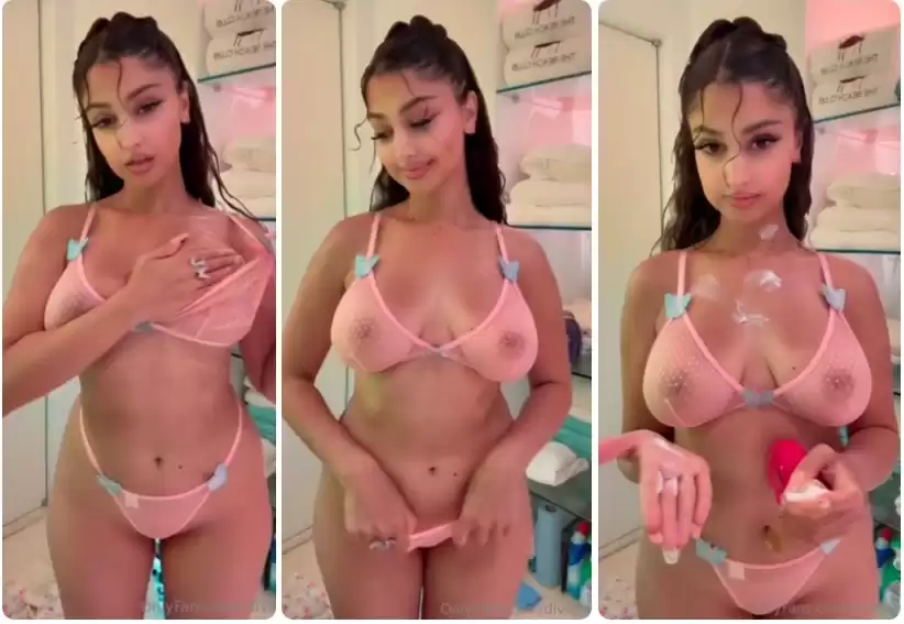 DIVA FLAWLESS NEW 5Min+ VIDEO UPDATE See Thru Full Frontal NUDE Applying Lotion & Pussy Rubbing with Full Face Hot Expressions