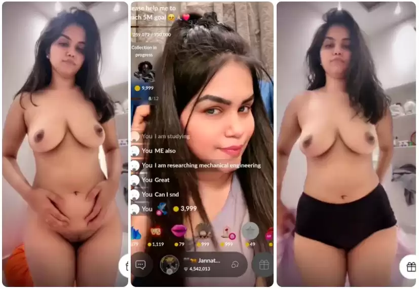 JANNAT Beautiful Model New 11Min Tango Live Stripping Full Frontal NUDE Boobs Licking, Pussy Closeup Fingering Masterbation with Full Face Clear Audio