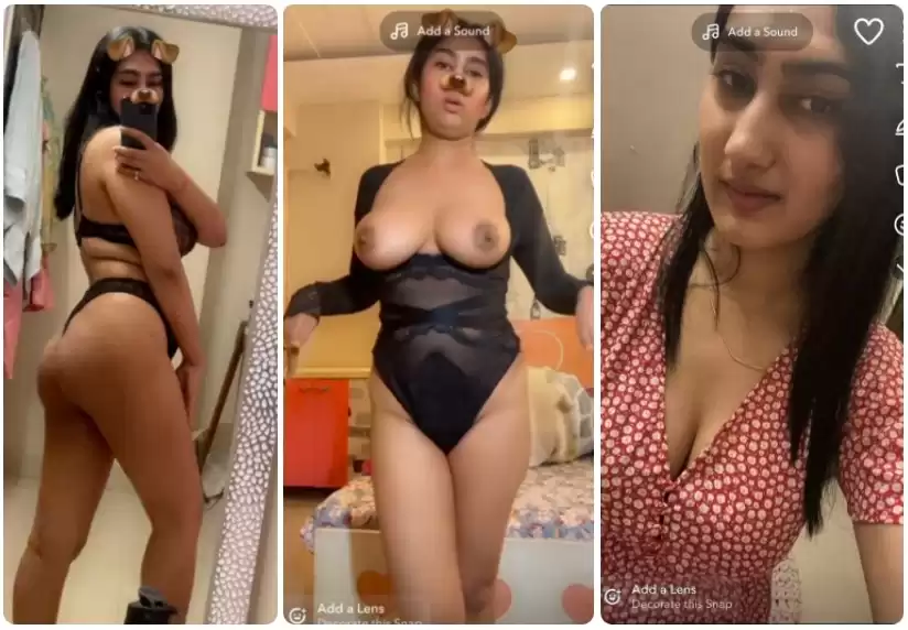 KASHISH Beautiful Snapchat Influencer 4 VIDEO’S MERGED Showing Pressing Boobs & Squeezing her ASS with Full Face