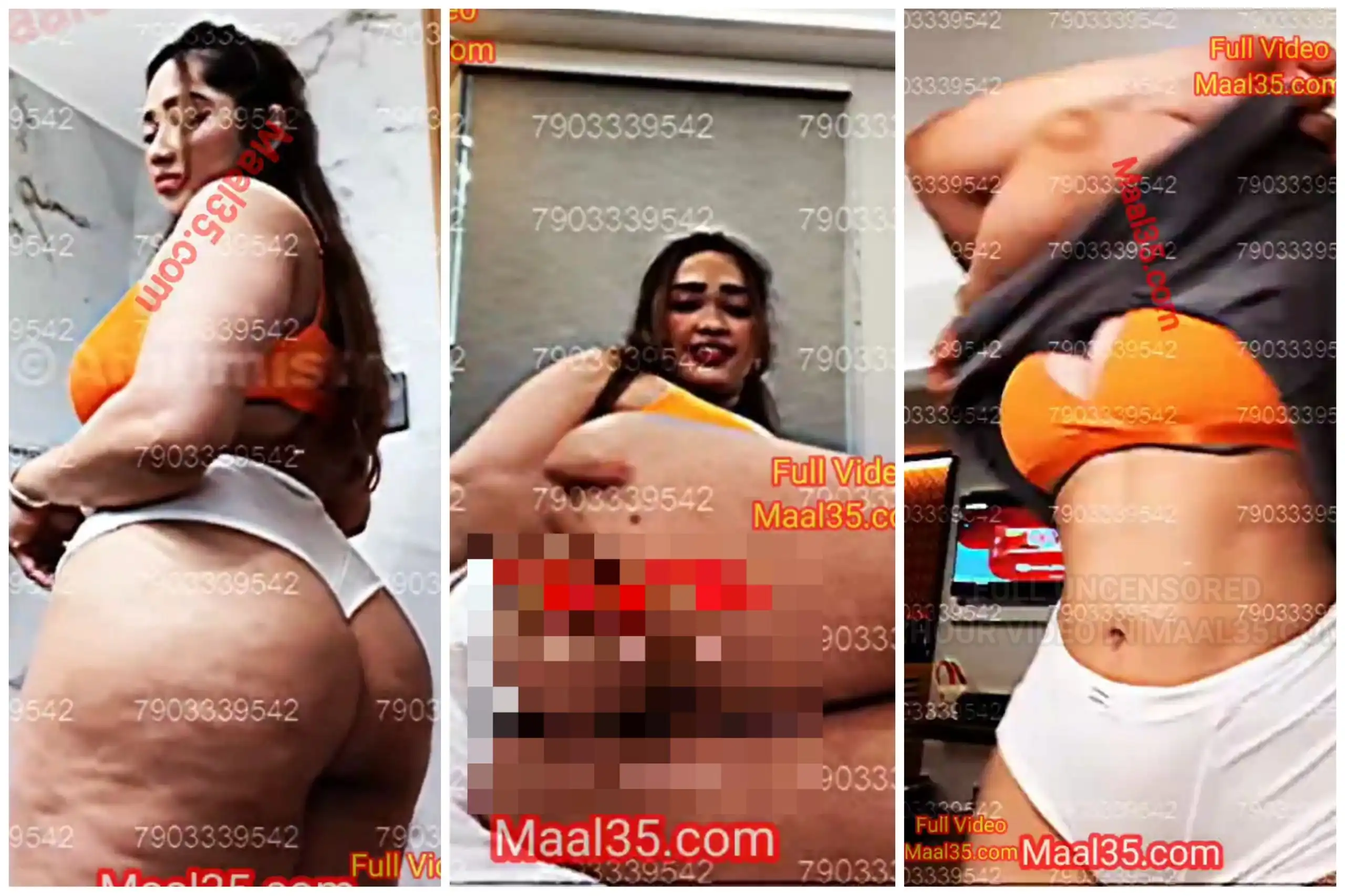Aditi Mistry New Orange Bikni Live Braless