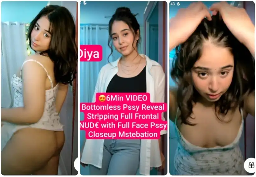 DIYA Beautiful Insta Model TangoLive Bottomless Pussy Reveal Stripping Full Frontal NUDE with Full Face Pressing Boobs & Wet Pussy Closeup Dildo Masterbation