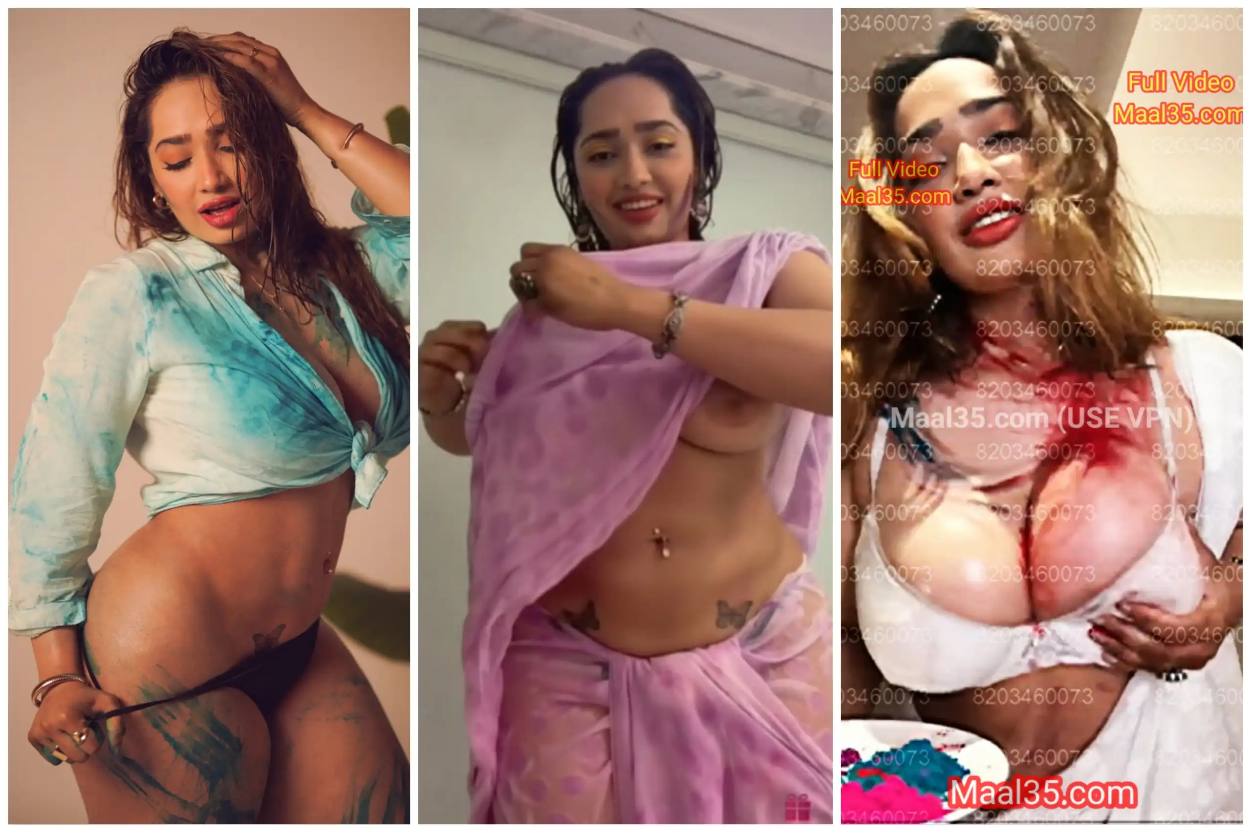 Aditi Mistry Premium Exclusive Holi Live Bathing For Viewers