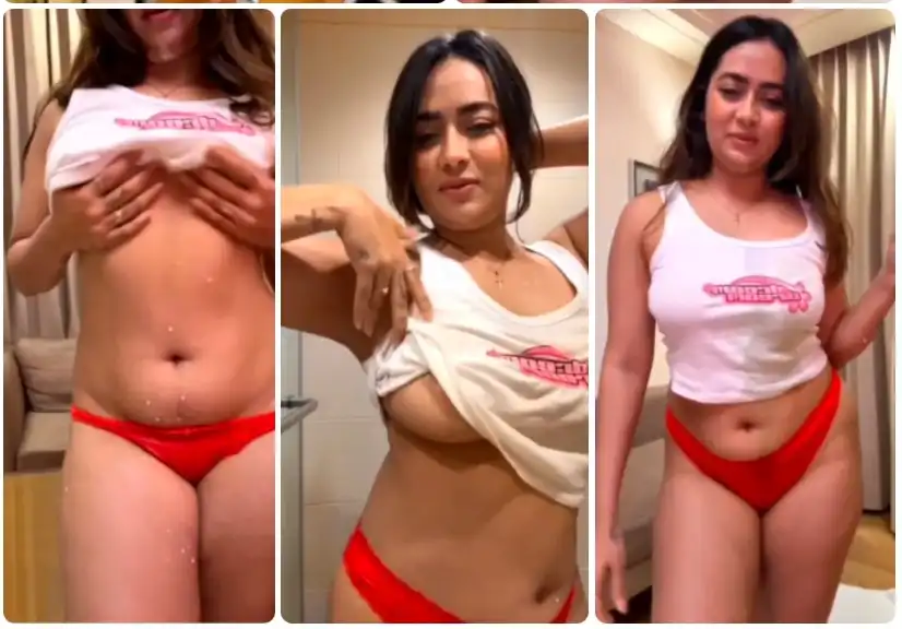 DIVYA MISTRY New 22Min+ App Exclusive LIVE Boobs Reveal Stripping Pouring MILK All over her Boobs & Shaking her ASS with Full Face Clear Audio