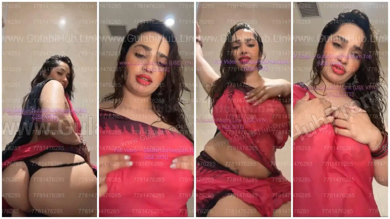 Aditi Mistry Latest Premium Exclusive Braless Shower Saree Live